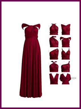 Convertible Maxi Infinity Dress Multi-Way Wrap Bridesmaid Formal